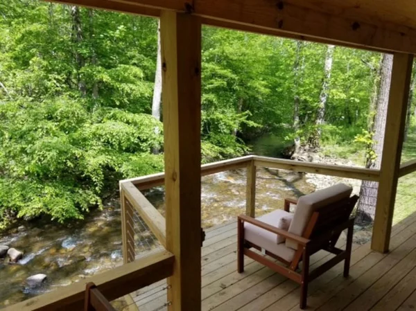 Log Cabin on the River cabin at White Lotus Eco Spa Retreat, Stanardsville, VA — photo 8 of 30