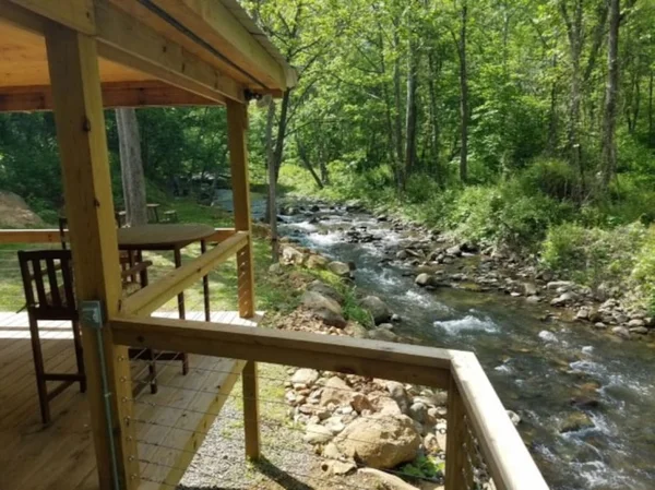 Log Cabin on the River cabin at White Lotus Eco Spa Retreat, Stanardsville, VA — photo 6 of 30