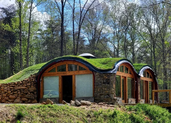 The Hobbit House earth house at White Lotus Eco Spa Retreat, Stanardsville, VA